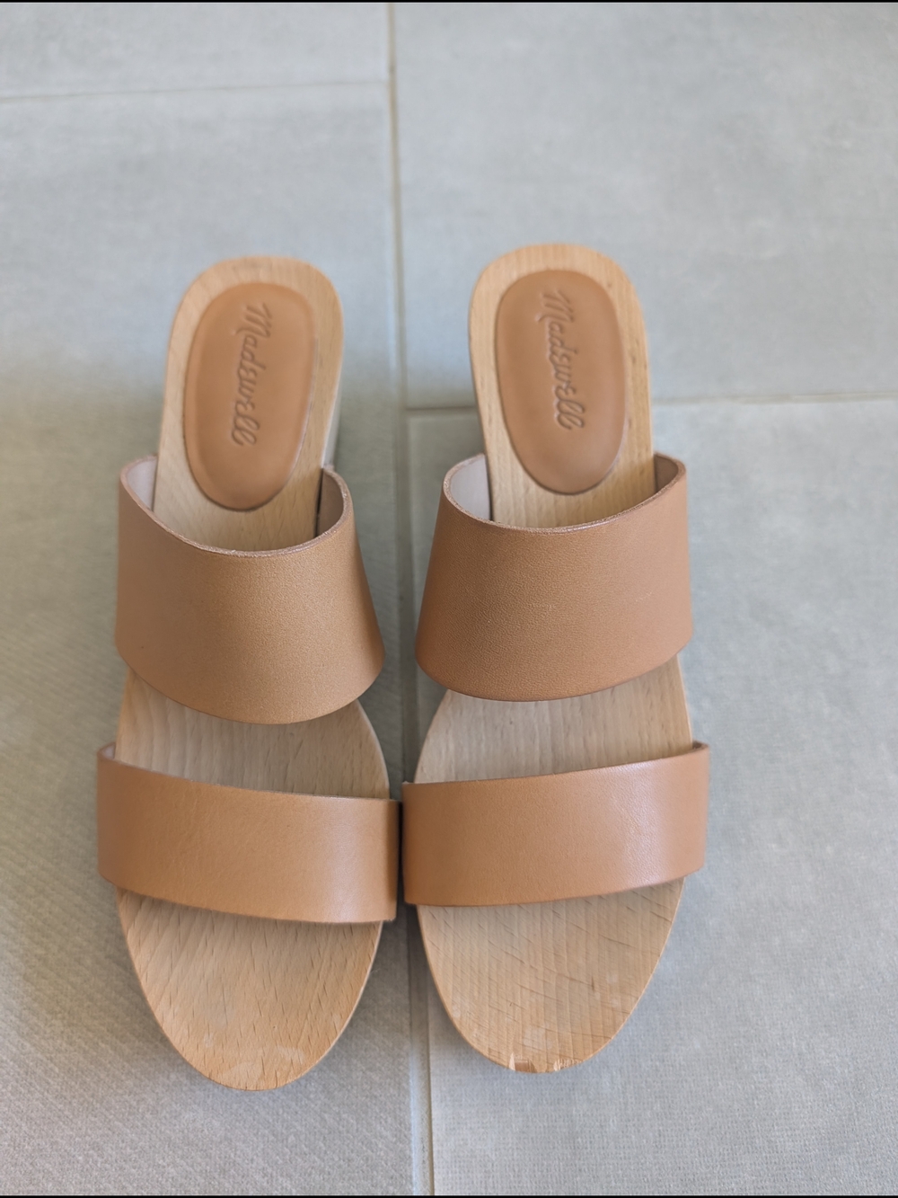 Madewell Tan Double-Strap Slide Sandals